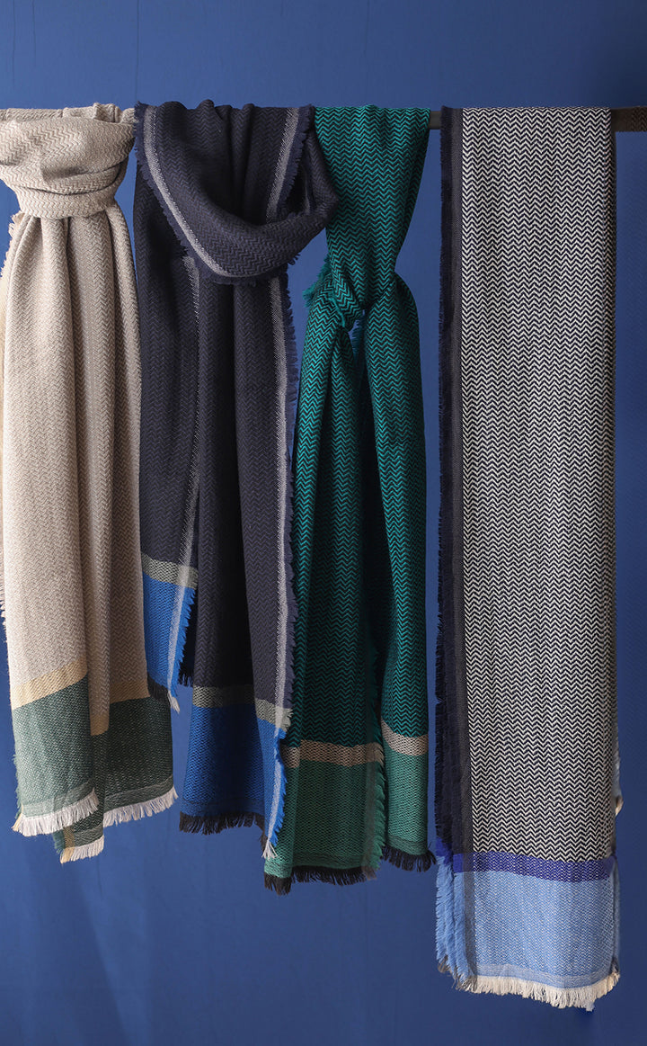 Denim Tone Chevron Wool Muffler