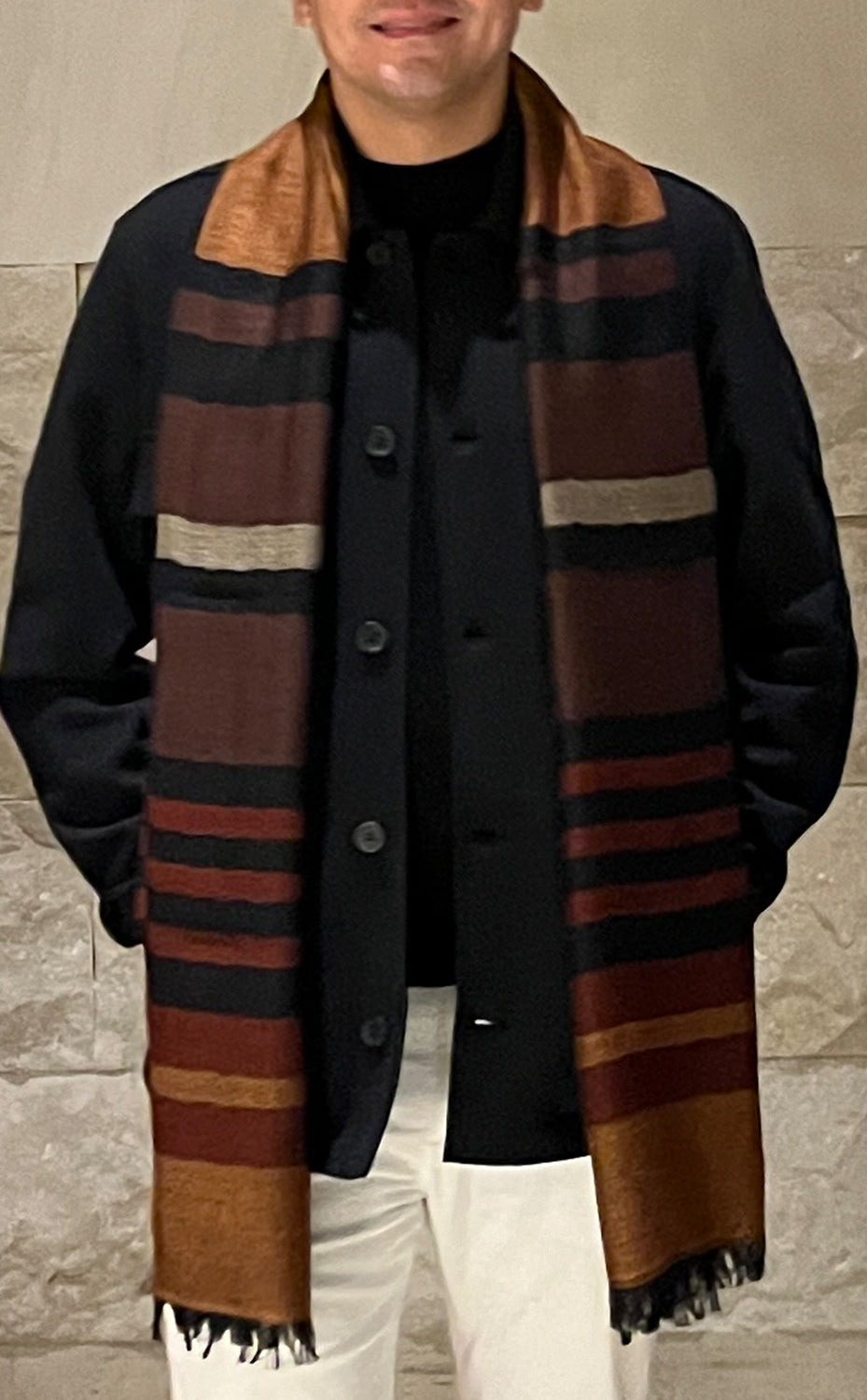 Rust Striped Merino Muffler