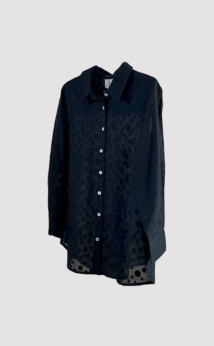 Polka Solid Black Shirt