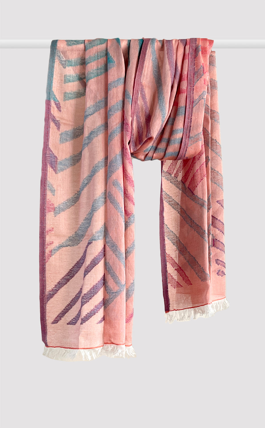 Rose Blue Tāké Cotton Stole
