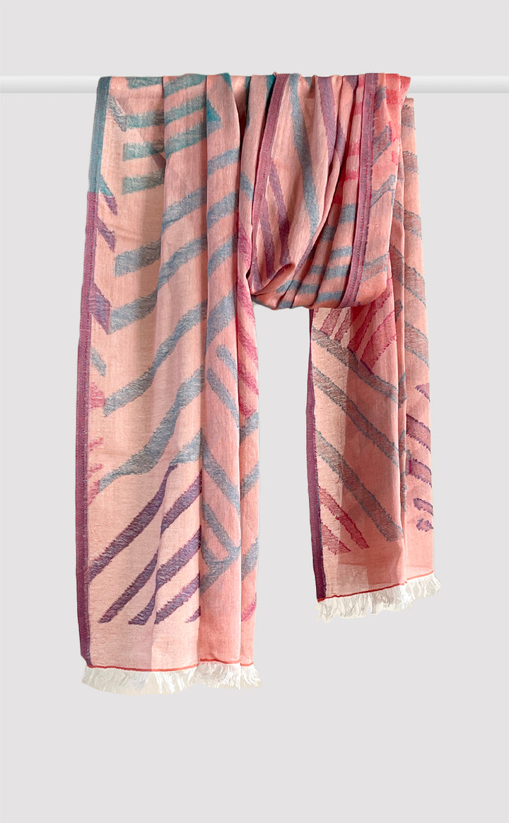Rose Blue Tāké Cotton Stole