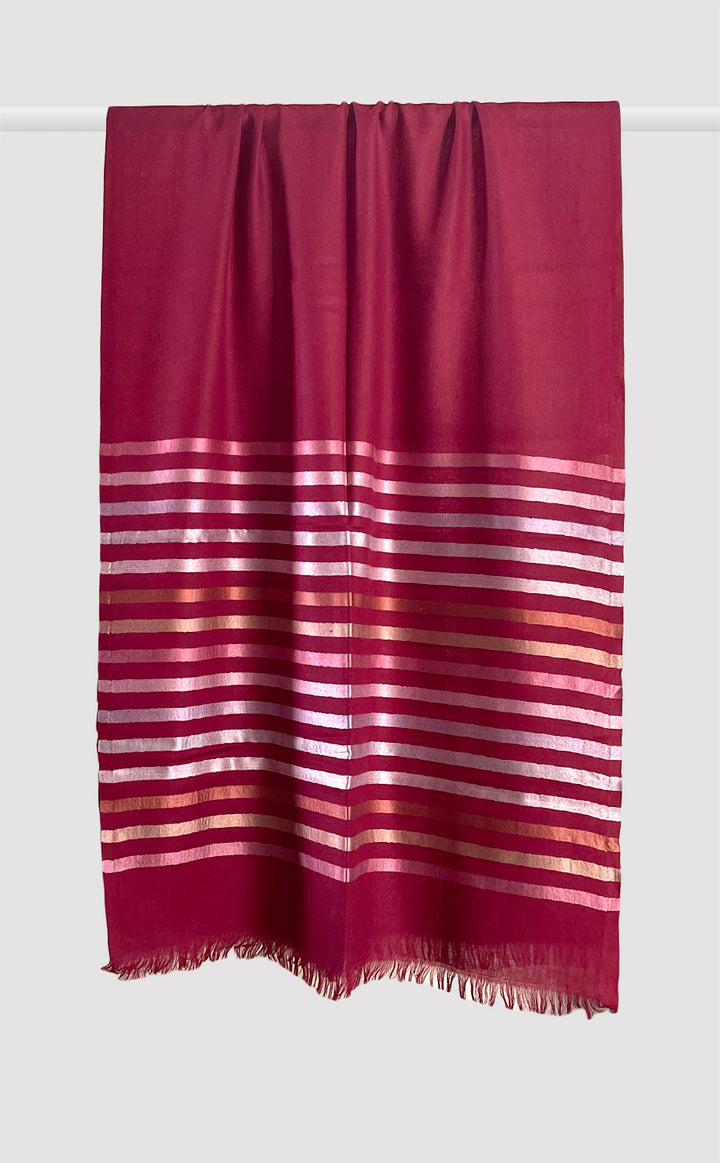 Merlot Merino Silk Stripes