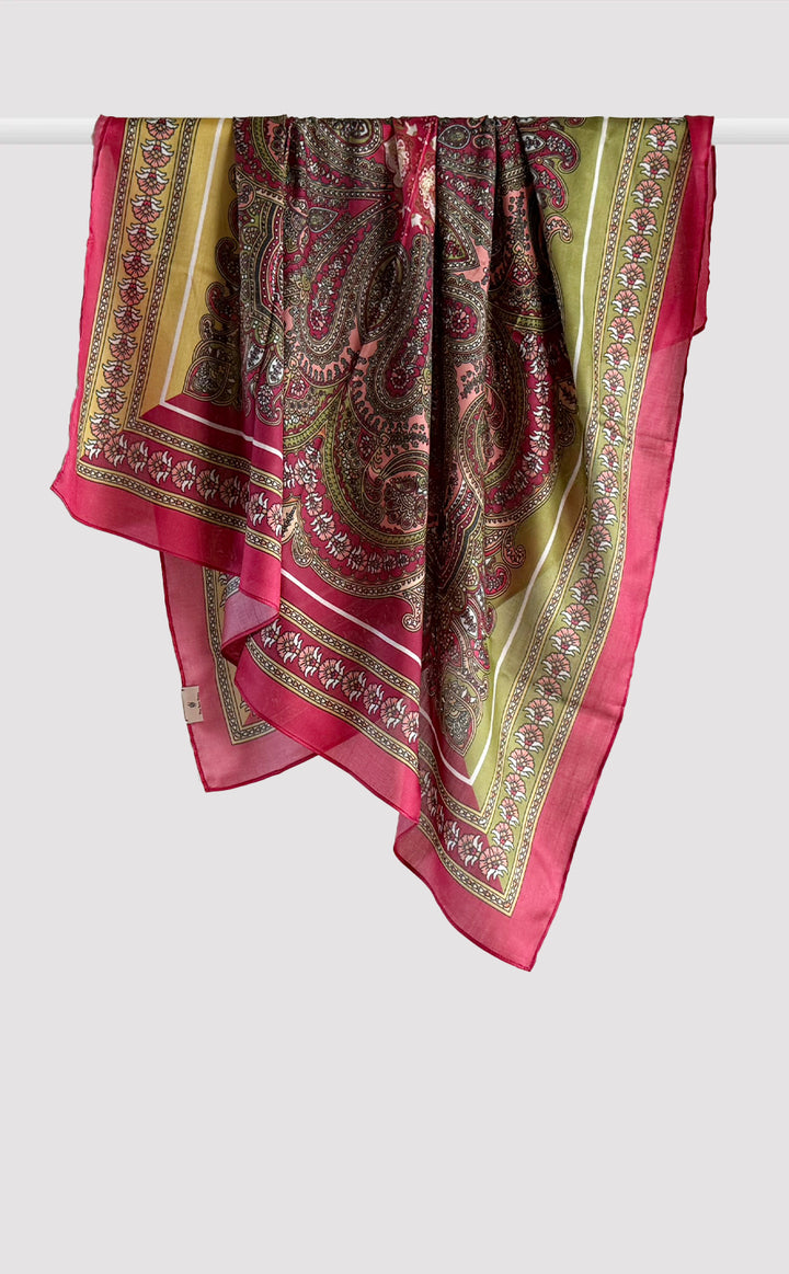 Merlot Paisley Silk Scarf