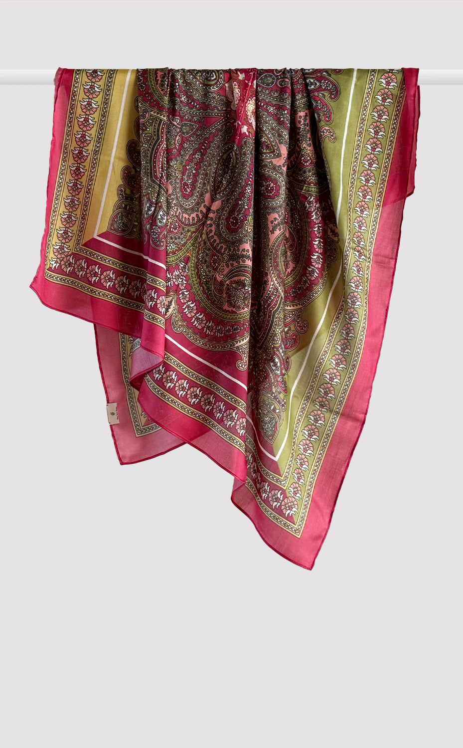 Merlot Paisley Silk Scarf Luxurious Foulard Silk Scarf Pure