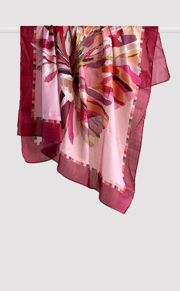 Garnet Flora Silk Scarf