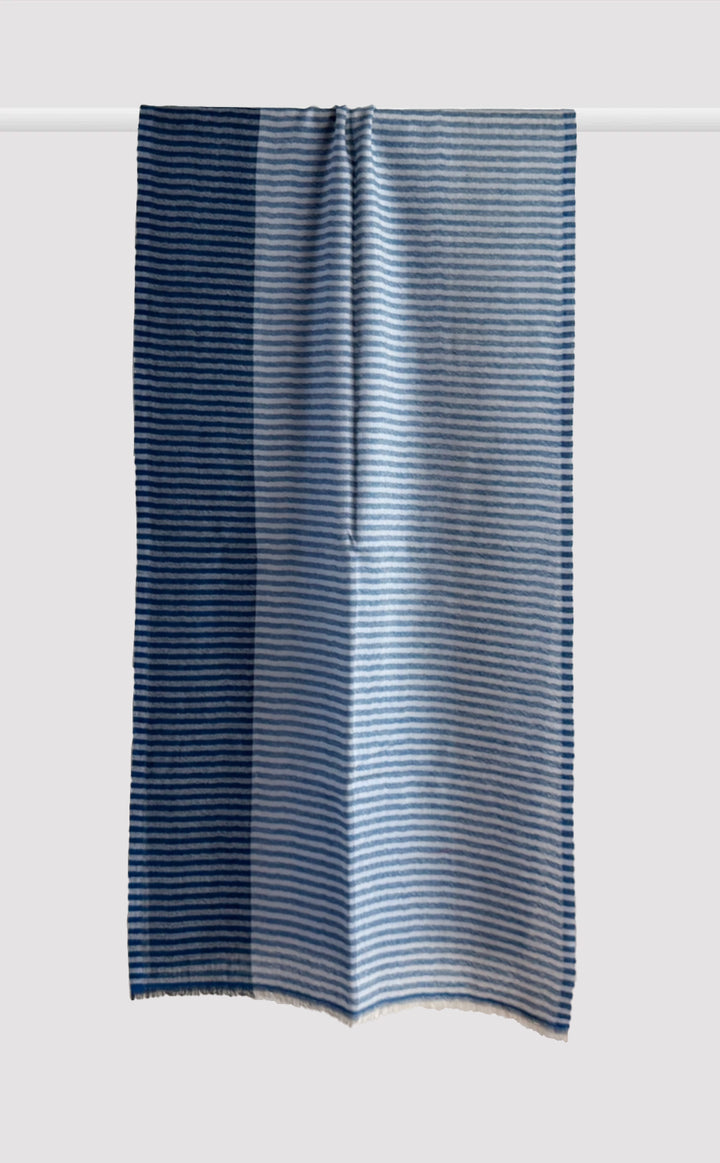 Indigo Striped Merino Muffler