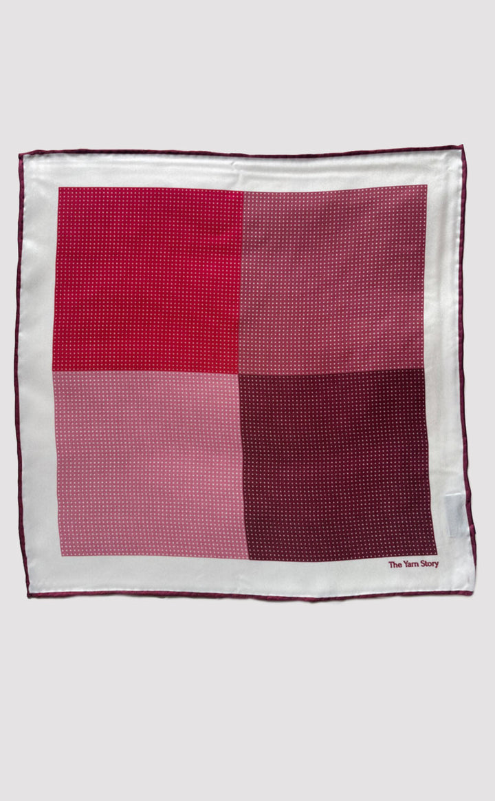 4 Micro Dots Garnet Pocket Square