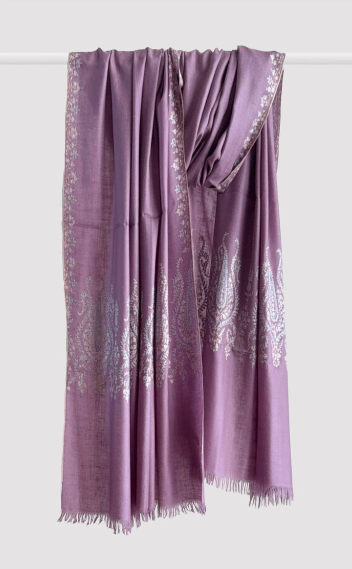 Pashmina Hand-Embroidered Thistle Shawl