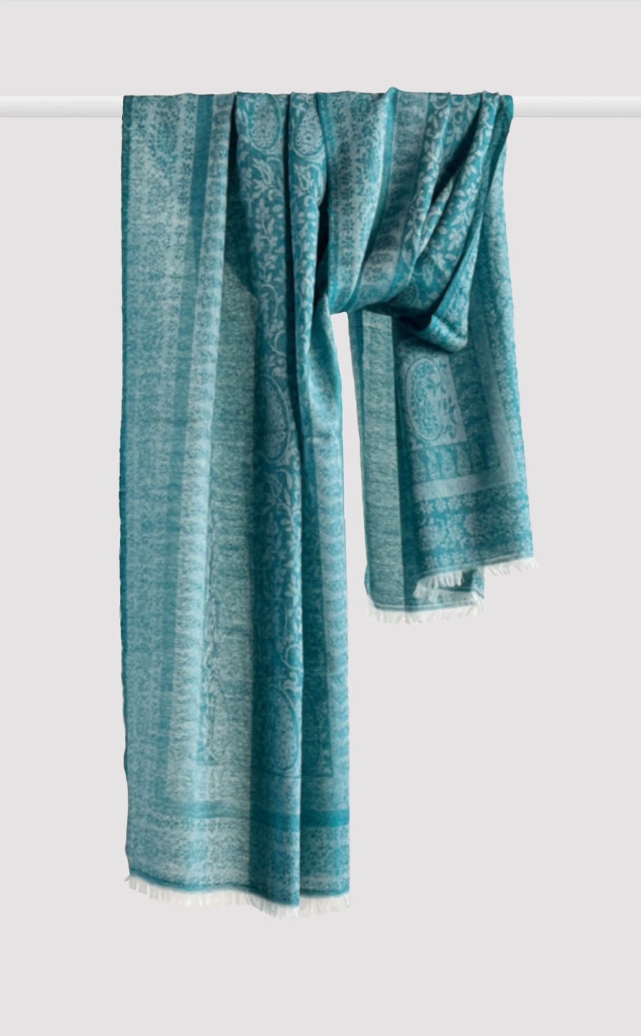Aquamarine Paisley Wool Jacquard