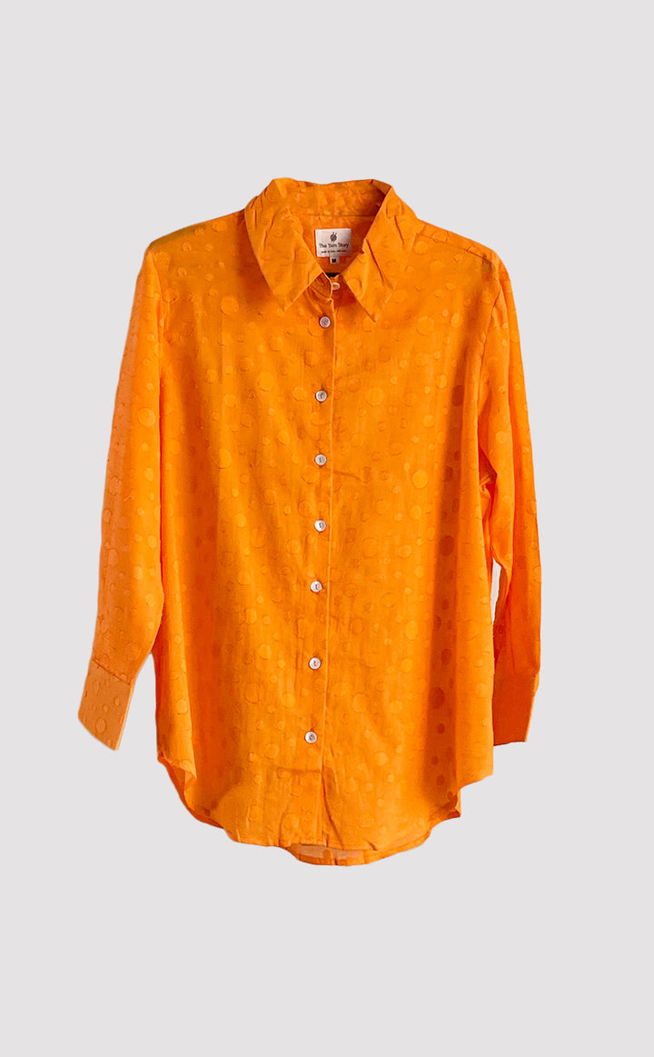 Polka Solid Orange Shirt