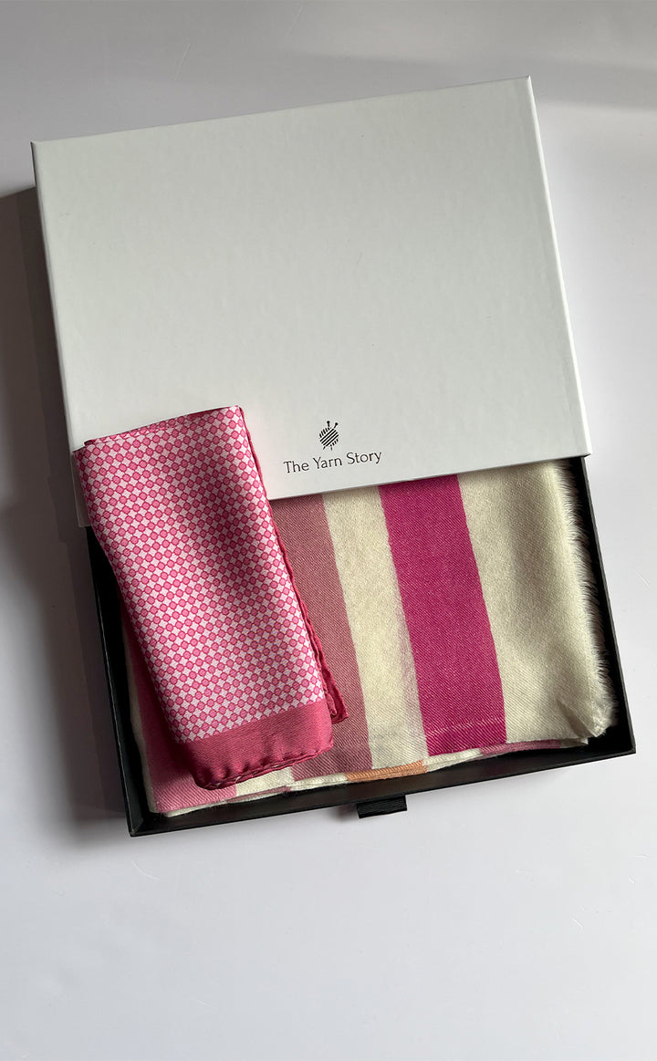 Barbie Merino Strokes Stole &amp; Pocket Square Set