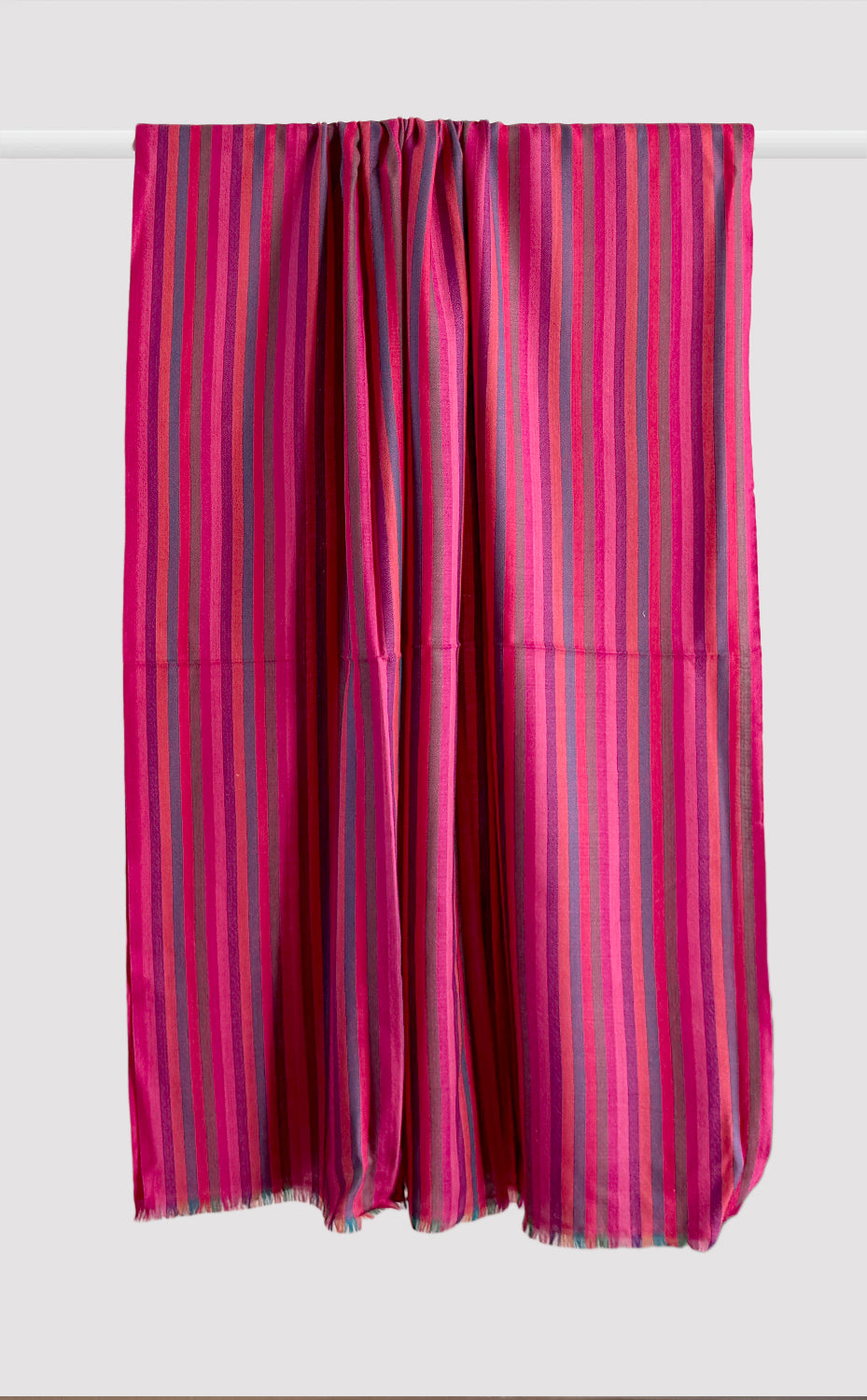 Raspberry Stripe Wool Wrap