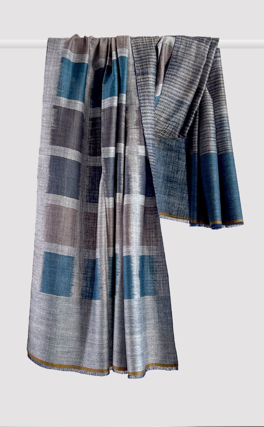 Pashmina Azure Ikat Reversible Shawl
