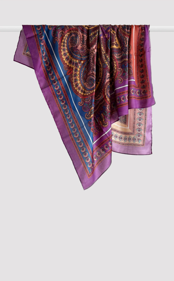 Wisteria Paisley Silk Scarf