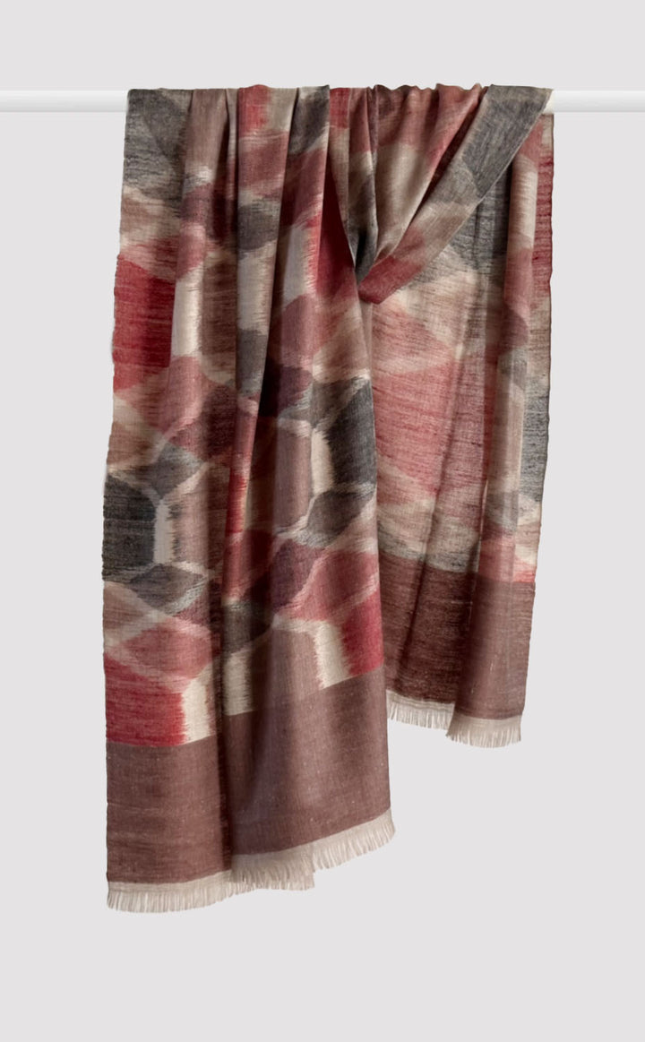 Pashmina Peony Ikat Stole