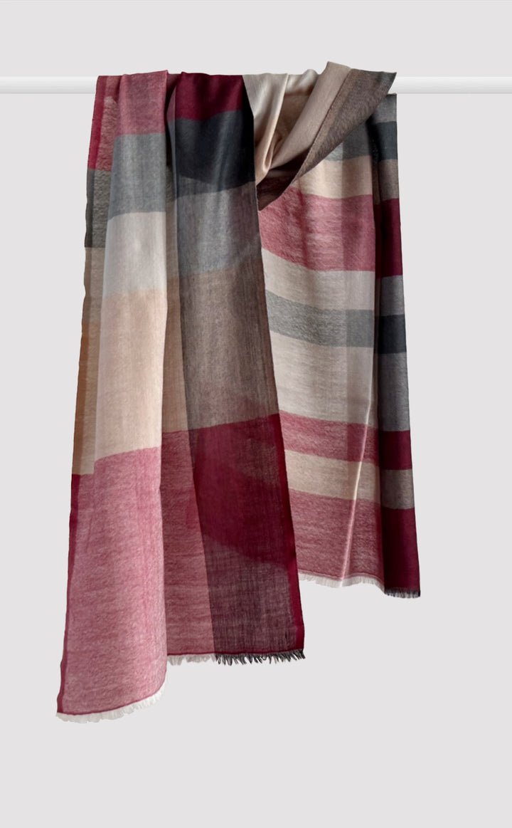 Mulberry Striped Merino Muffler