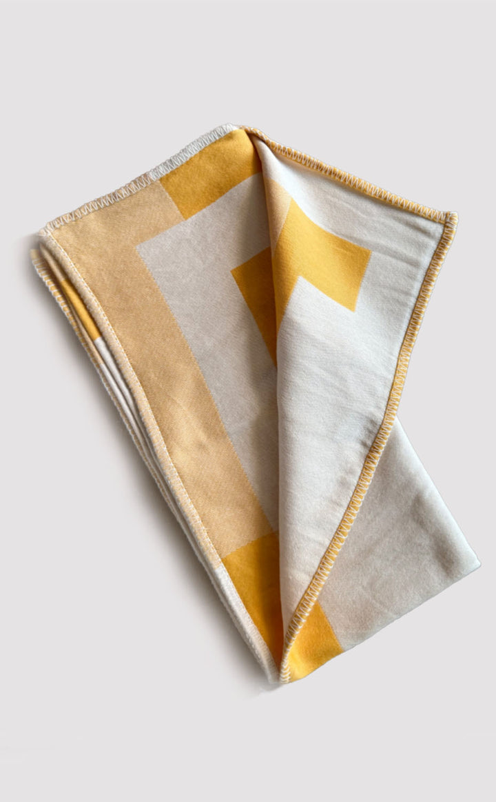 Yellow Block Baby Blanket