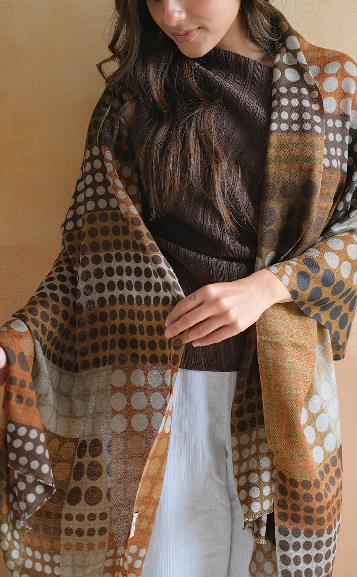 Taupe Polka Stole