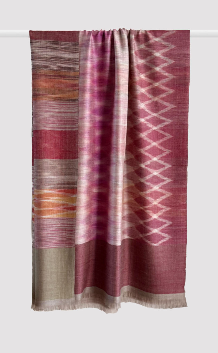 Pashmina Rubine Ikat Reversible Shawl