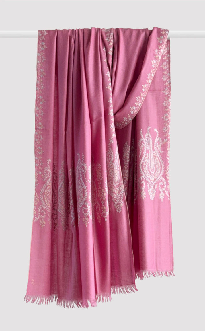 Pashmina Hand-Embroidered Flamingo Shawl