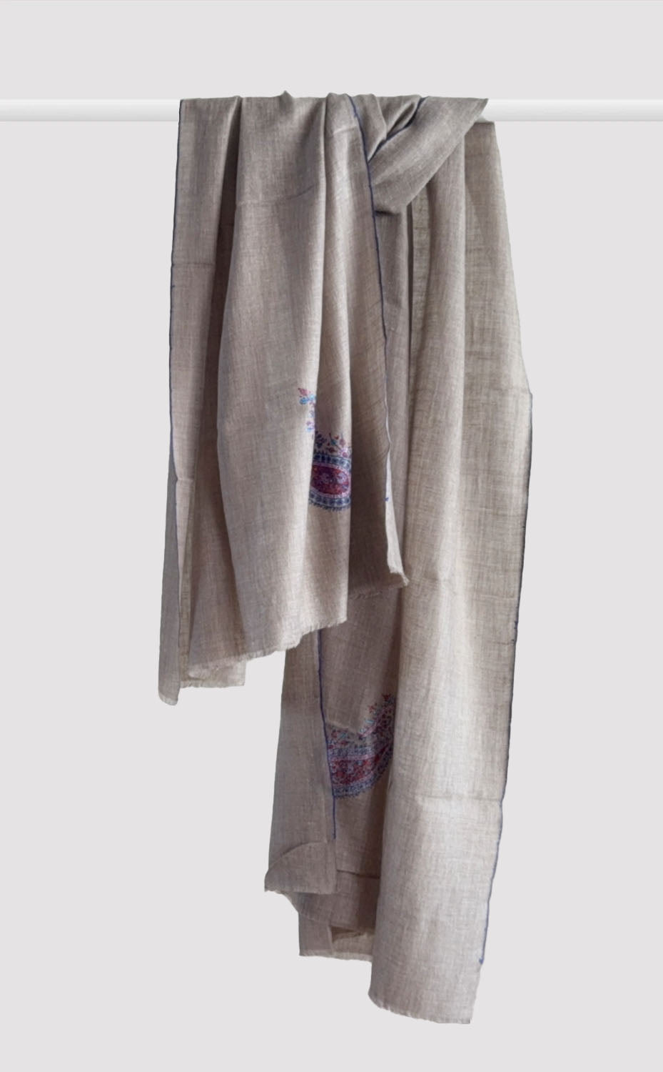 Pashmina Hand-Embroidered Dove Stole