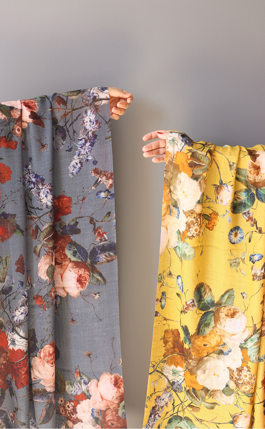 Golden Bloom Cashmere Printed Stole