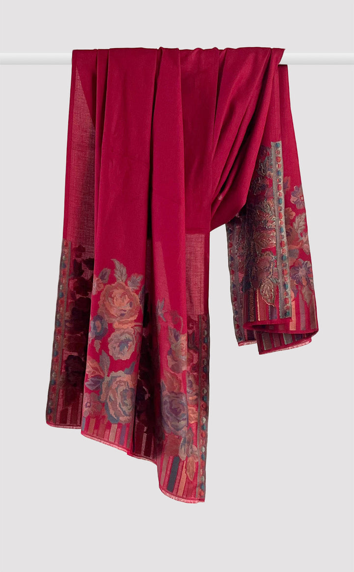 Rose Red Kani Shawl