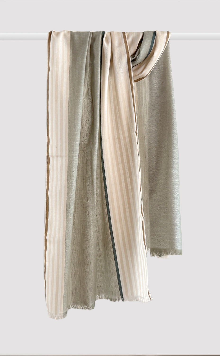 Almond Striped Merino Muffler