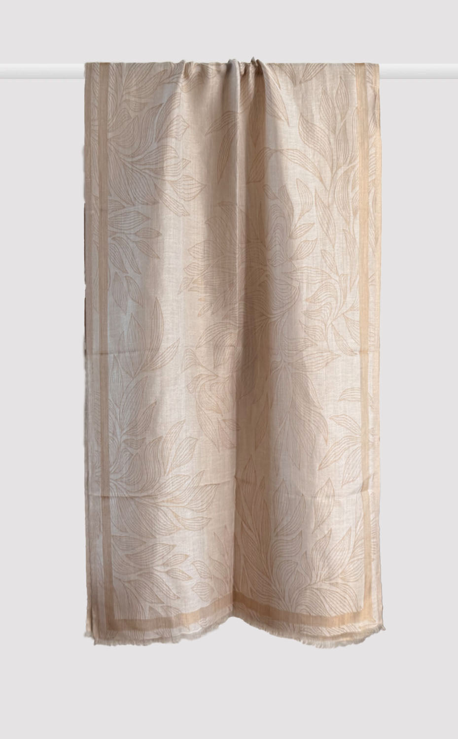 Ivory Foliage Zari Stole