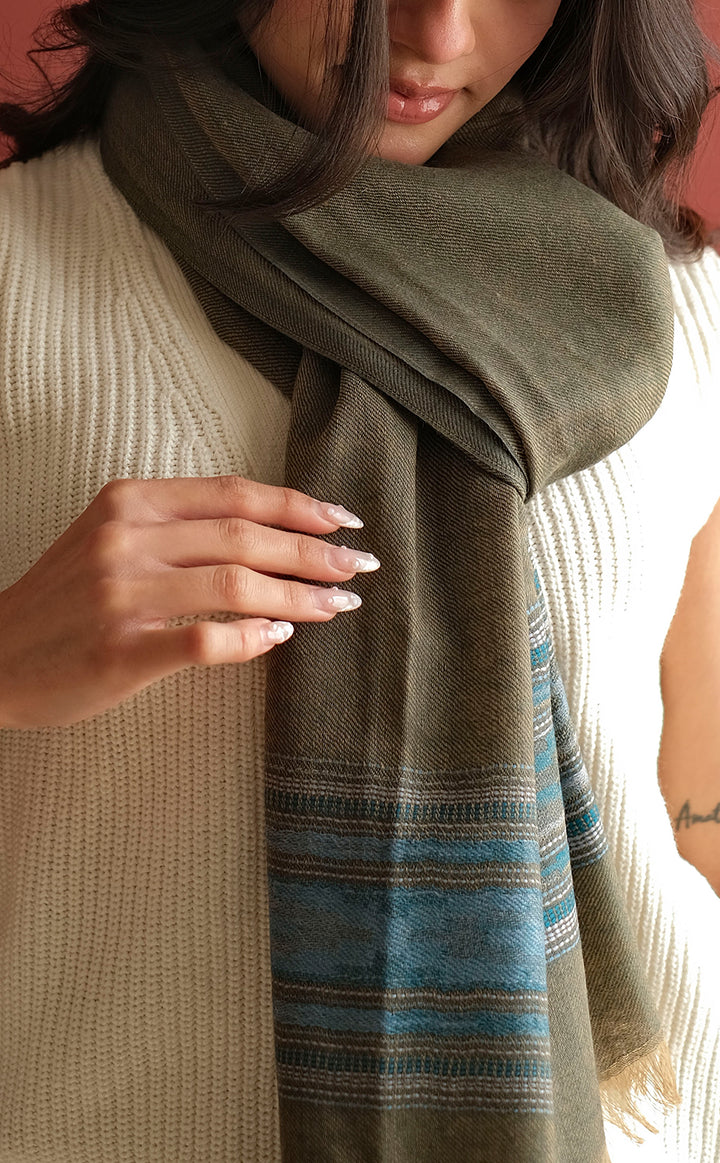 Olive Kilim Shawl