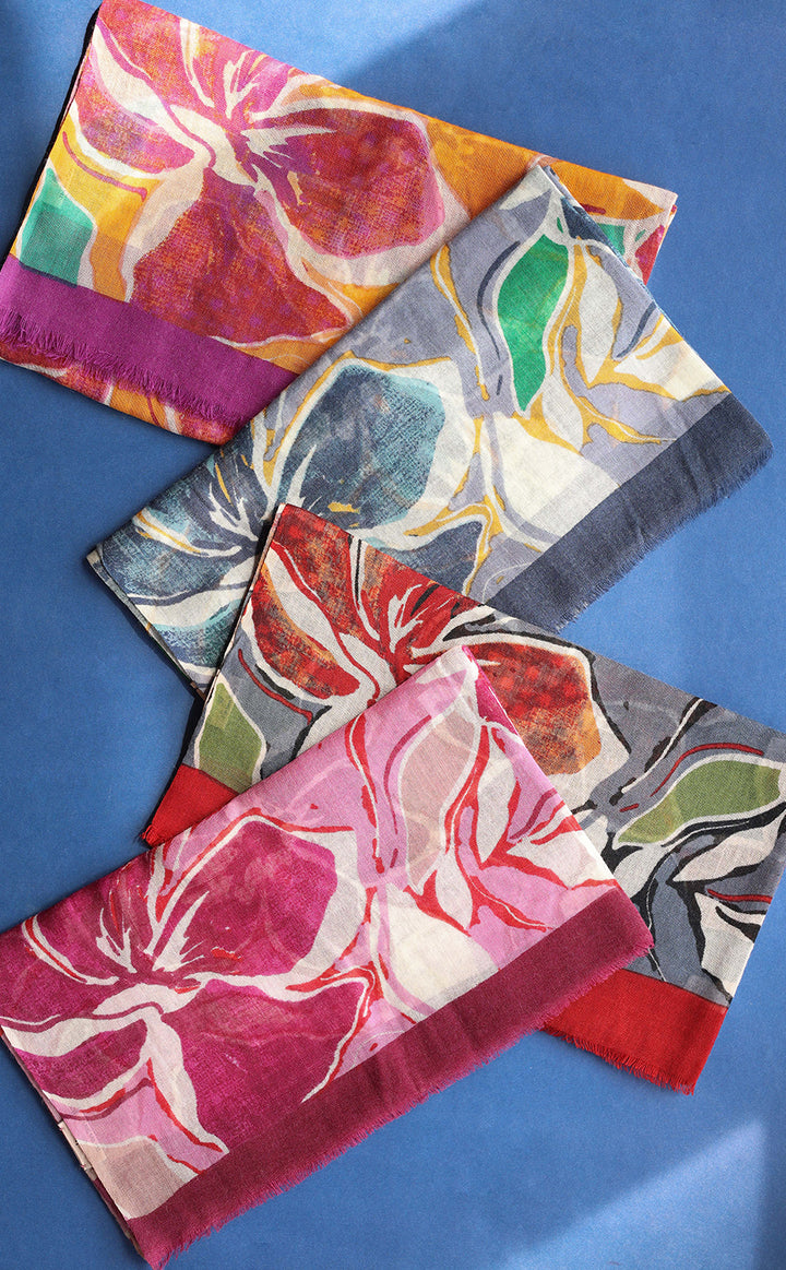 Marigold Daisy Wool Printed Stole