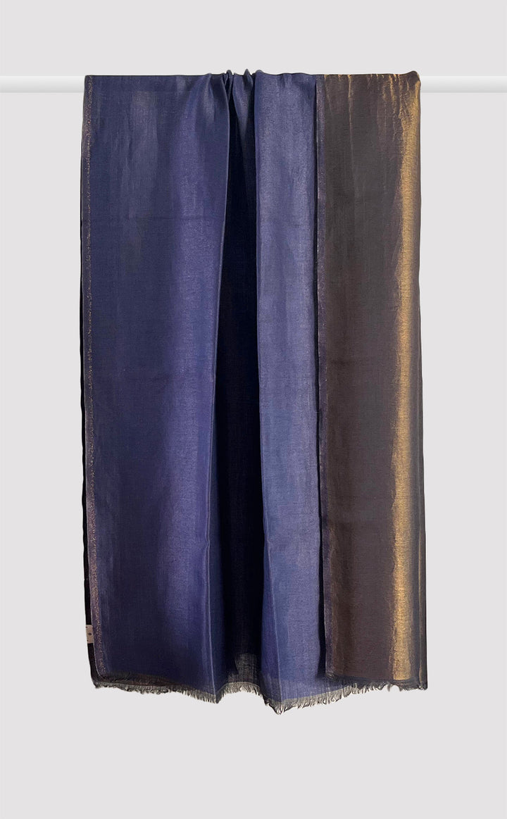 Zari Reversible Stole - Indigo