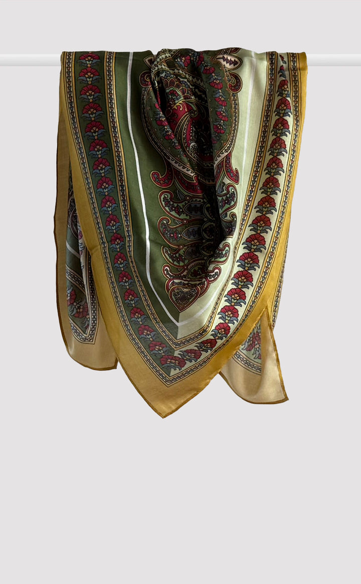 Canary Paisley Silk Scarf