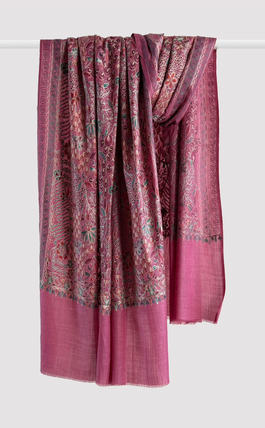 Camellia Spring Aari Embroidery Shawl