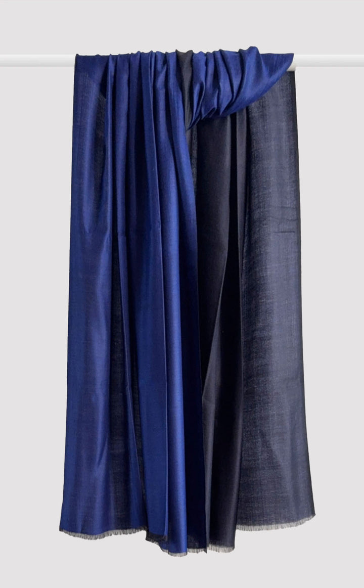 Reversible Pashmina Shawl - Cobalt