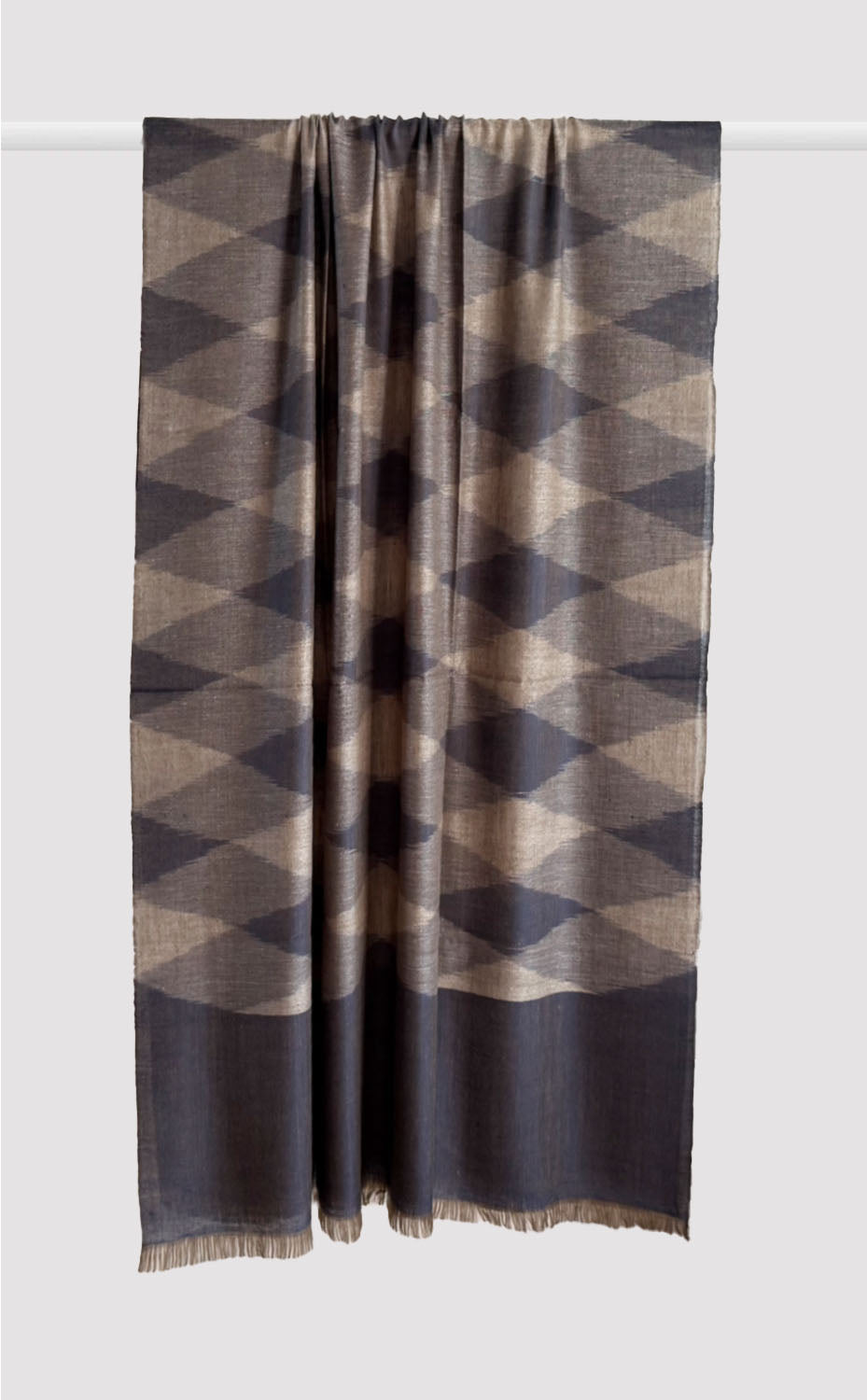 Pashmina Slate Quartz Ikat Shawl