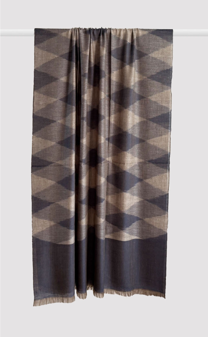 Pashmina Slate Quartz Ikat Shawl