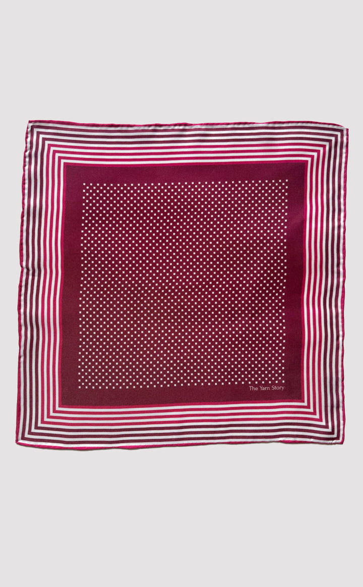 Berry Pixel Stripe Pocket Square