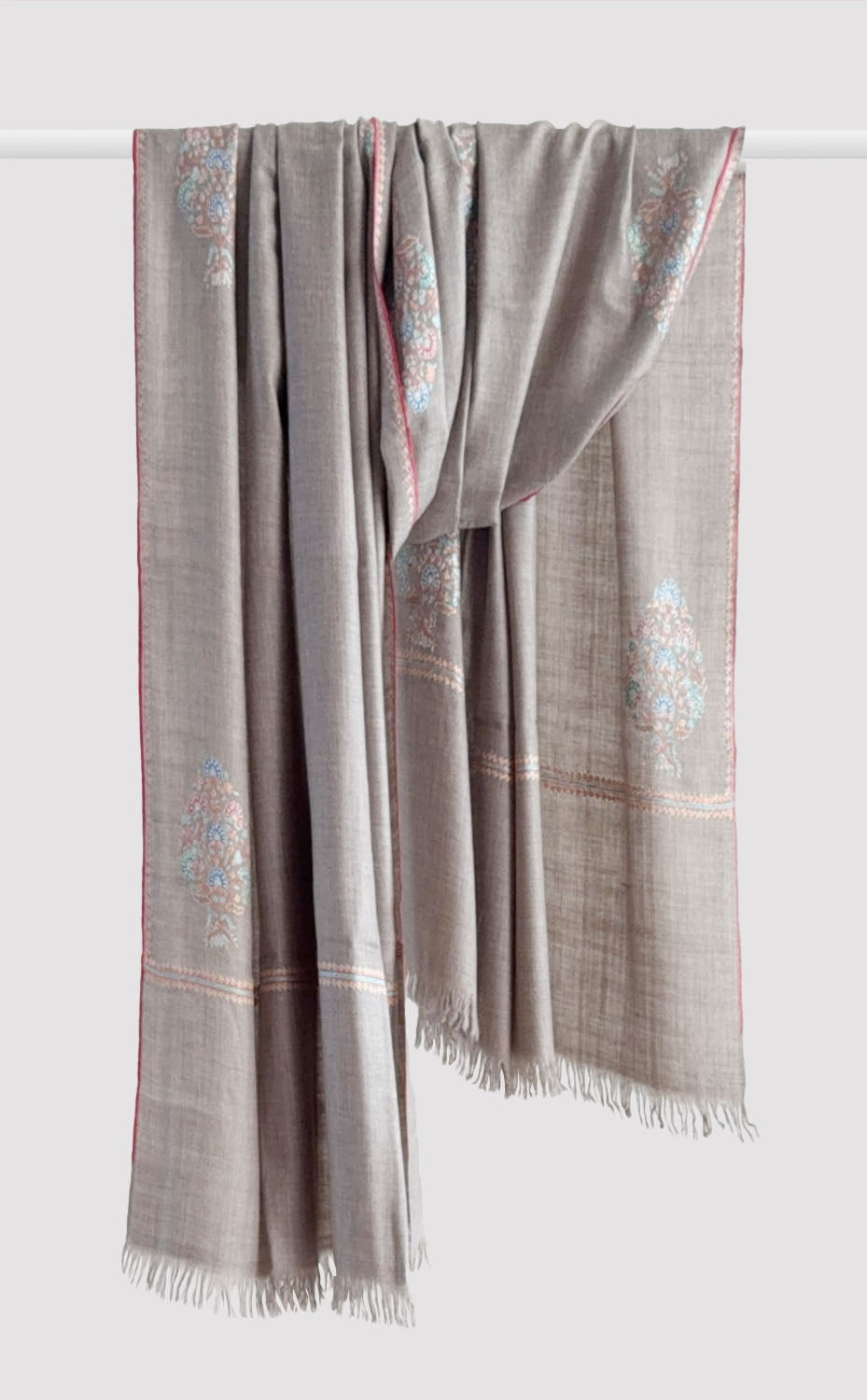 Pashmina Hand-Embroidered Flintstone Shawl