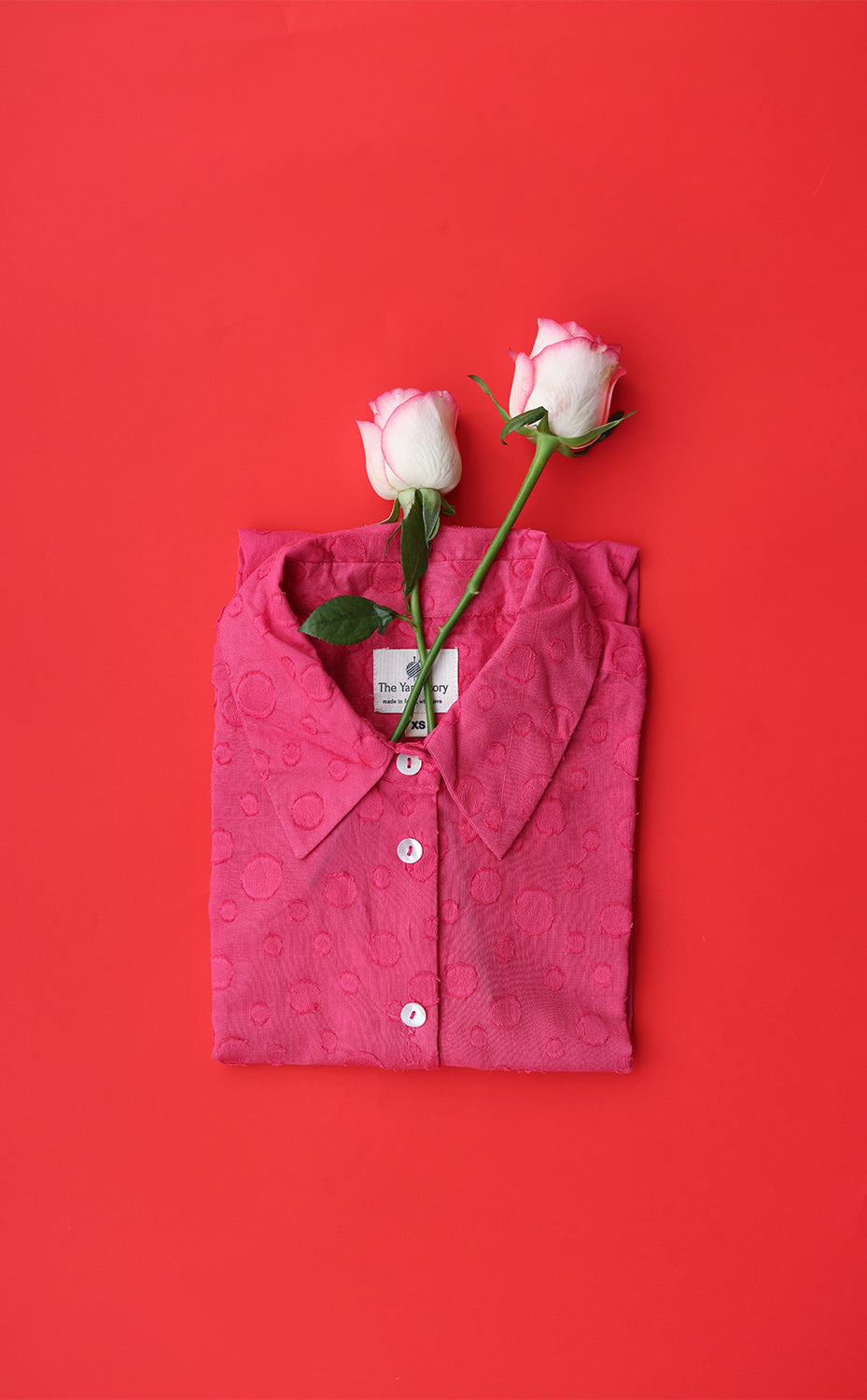 Polka Solid Pink Shirt