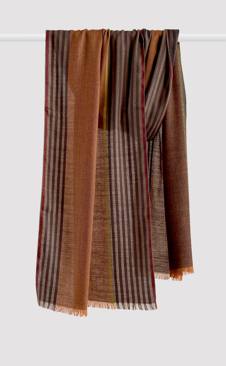 Copper Striped Merino Muffler
