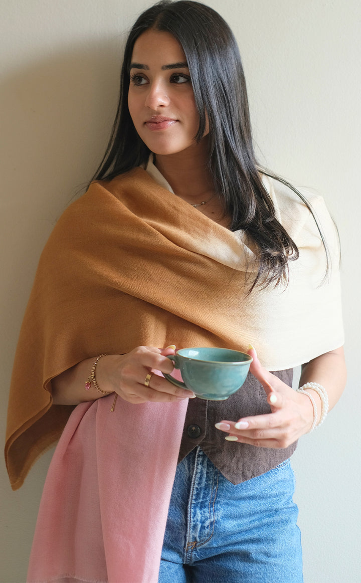 Merino Ombre - Linear Fawn Rose