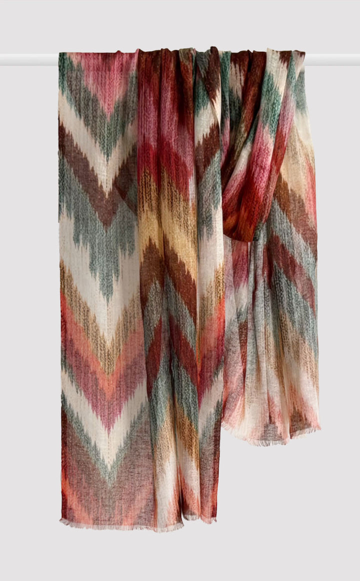 Sienna Chevron Linen Modal Stole