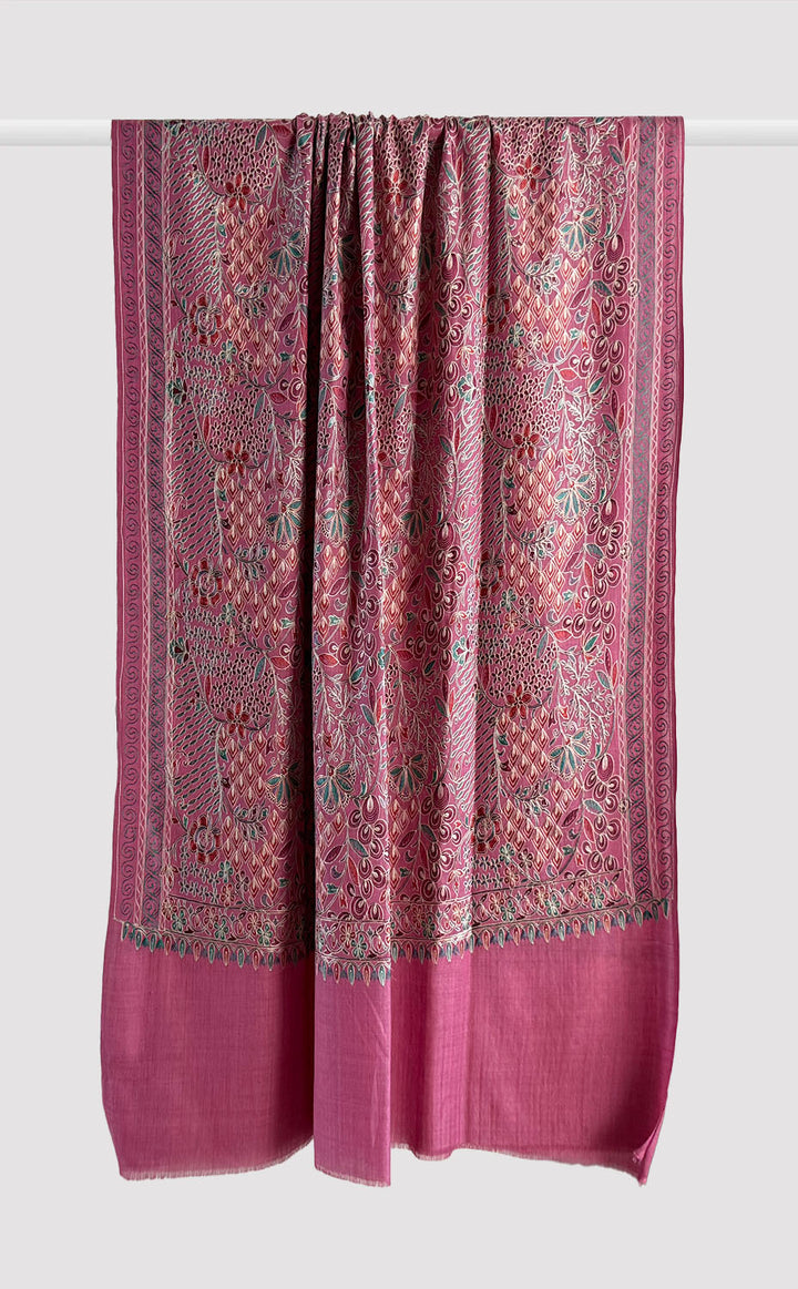 Camellia Spring Aari Embroidery Shawl