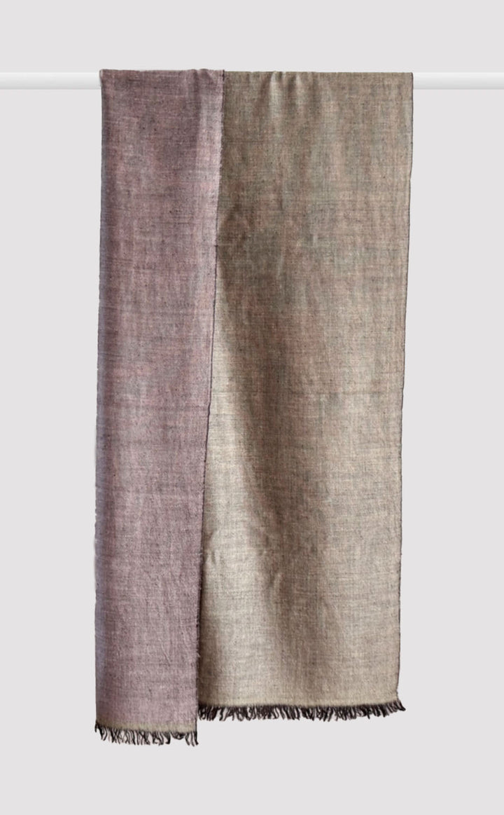 Cashmere Reversible Stole - Smokey Thistle