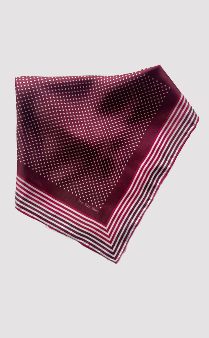 Berry Pixel Stripe Pocket Square