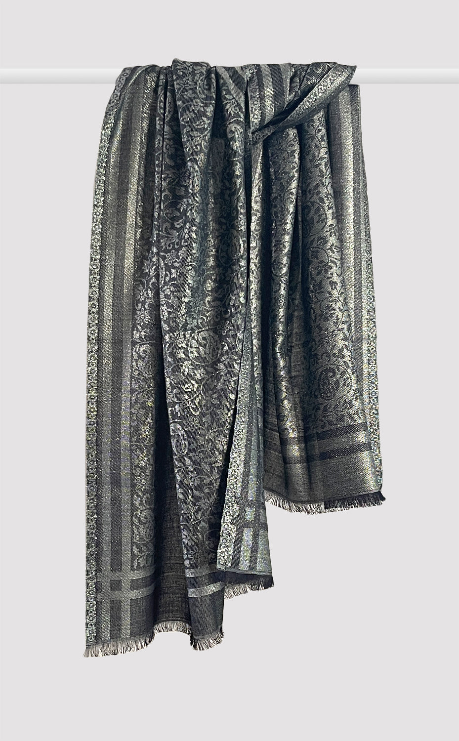 Black Gold Zari Wool Jacquard