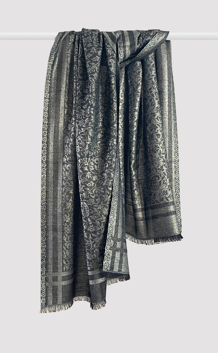 Black Gold Zari Wool Jacquard