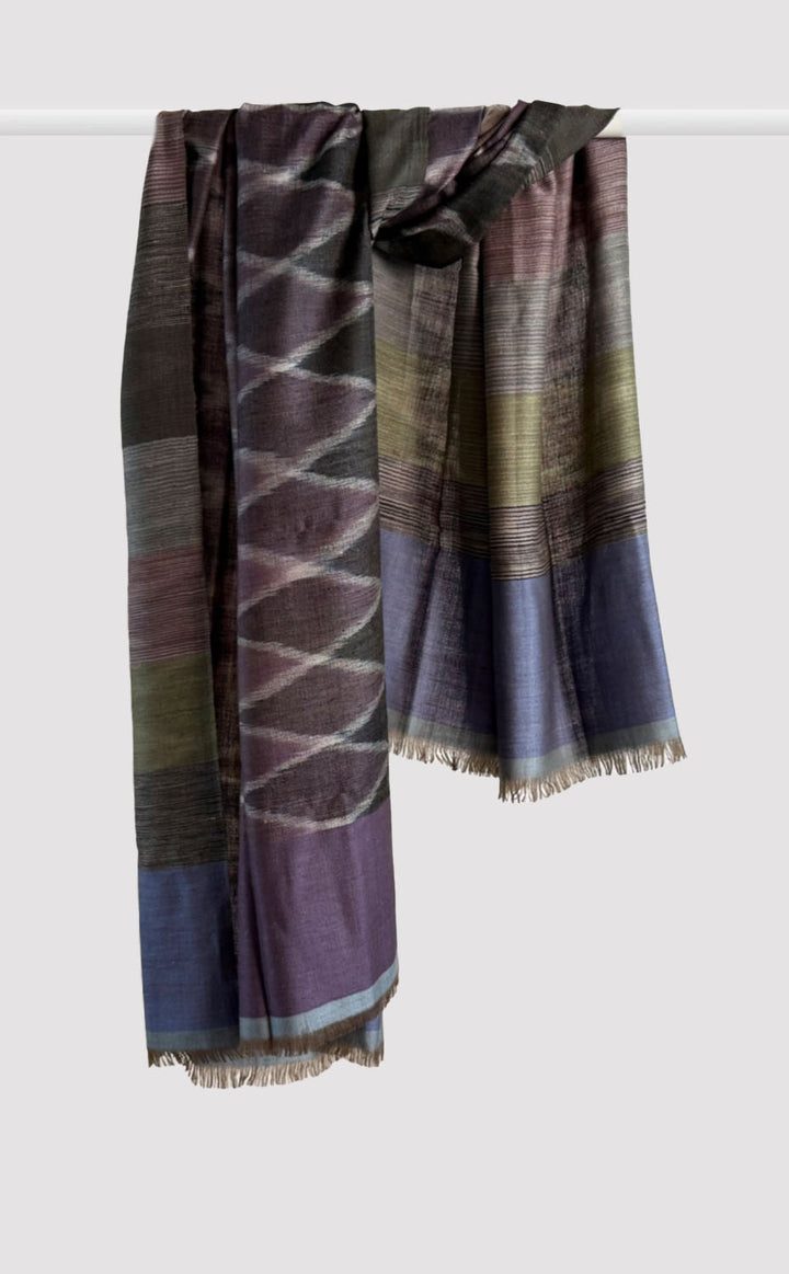 Pashmina Midnight Ikat Reversible Shawl