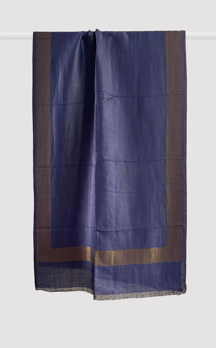 Blue Border Zari Stole